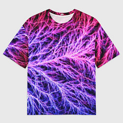 Мужская футболка оверсайз Авангардный неоновый паттерн Мода Avant-garde neon