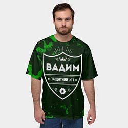 Футболка оверсайз мужская Вадим - ЗАЩИТНИК - Милитари, цвет: 3D-принт — фото 2
