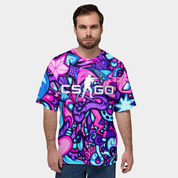 Футболка оверсайз мужская Counter Strike Неон скин, цвет: 3D-принт — фото 2