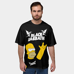Футболка оверсайз мужская Black Sabbath Гомер Симпсон Simpsons, цвет: 3D-принт — фото 2