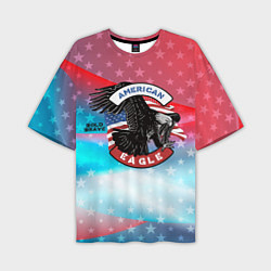 Футболка оверсайз мужская Американский орел USA, цвет: 3D-принт