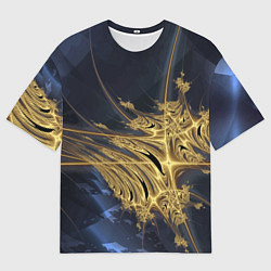 Мужская футболка оверсайз Фрактальная футуристическая композиция Абстракция