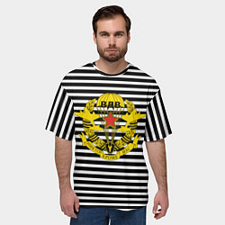 Футболка оверсайз мужская Черная тельняшка - ВДВ, цвет: 3D-принт — фото 2