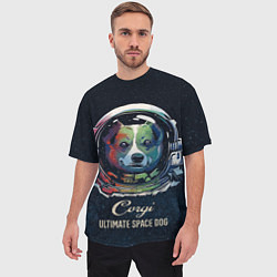 Футболка оверсайз мужская Корги Космонавт Corgi Space Dog, цвет: 3D-принт — фото 2