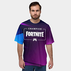 Футболка оверсайз мужская Fortnite Gaming Champion: рамка с лого и джойстико, цвет: 3D-принт — фото 2