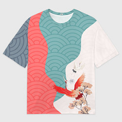 Футболка оверсайз мужская Японские облака, цвет: 3D-принт
