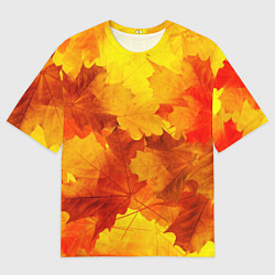 Футболка оверсайз мужская Желтые-листья, цвет: 3D-принт