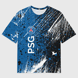 Мужская футболка оверсайз Псж краска