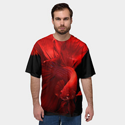 Футболка оверсайз мужская Бойцовская-рыбка, цвет: 3D-принт — фото 2