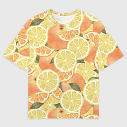 Футболка оверсайз мужская Летние Апельсины, цвет: 3D-принт