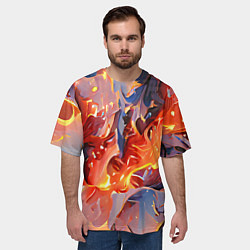 Футболка оверсайз мужская Lava & flame, цвет: 3D-принт — фото 2