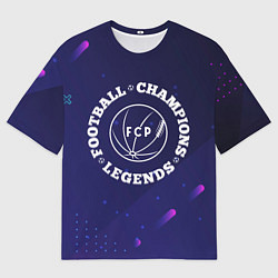 Футболка оверсайз мужская Символ Porto и круглая надпись Football Legends an, цвет: 3D-принт