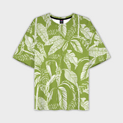 Мужская футболка оверсайз Зелёные Тропики Лета