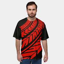 Футболка оверсайз мужская След авто, цвет: 3D-принт — фото 2