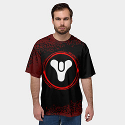 Футболка оверсайз мужская Символ Destiny и краска вокруг на темном фоне, цвет: 3D-принт — фото 2