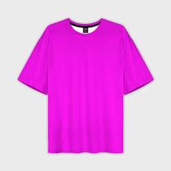 Футболка оверсайз мужская Однотонный розовый неоновый Пион, цвет: 3D-принт