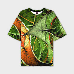 Мужская футболка оверсайз Растительный абстрактный фрактальный паттерн Veget