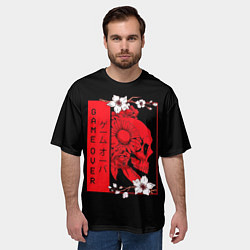 Футболка оверсайз мужская Игра Окончена Красный Череп, цвет: 3D-принт — фото 2