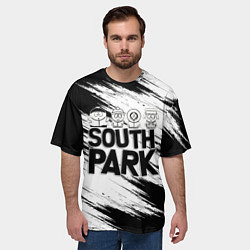 Футболка оверсайз мужская Южный парк - персонажи и логотип South Park, цвет: 3D-принт — фото 2