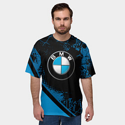 Футболка оверсайз мужская BMW : БМВ ЛОГО, цвет: 3D-принт — фото 2