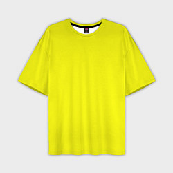 Мужская футболка оверсайз Однотонный неоновый лимонный желтый тон