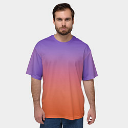 Футболка оверсайз мужская Трендовый красно-фиолетовый градиент, цвет: 3D-принт — фото 2