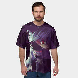 Футболка оверсайз мужская Кэн Канэки-Токийский Гуль, цвет: 3D-принт — фото 2