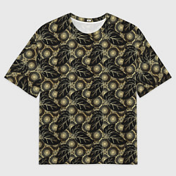 Футболка оверсайз мужская Позолоченные узоры, цвет: 3D-принт