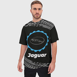 Футболка оверсайз мужская Jaguar в стиле Top Gear со следами шин на фоне, цвет: 3D-принт — фото 2