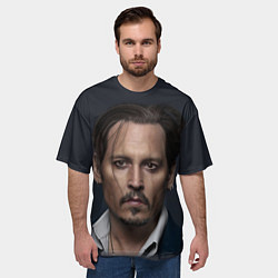 Футболка оверсайз мужская Джонни Депп Johnny Depp, цвет: 3D-принт — фото 2