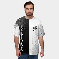 Футболка оверсайз мужская FAIRY TAIL BLACK AND WHITE LOGO, цвет: 3D-принт — фото 2