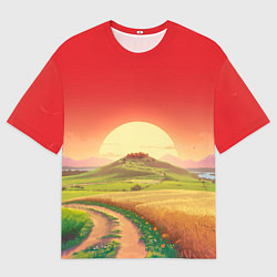 Мужская футболка оверсайз Дорога к солнцу