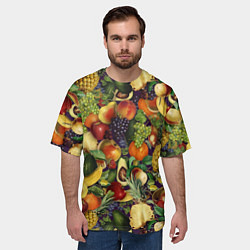 Футболка оверсайз мужская Вкусные Летние Фрукты, цвет: 3D-принт — фото 2