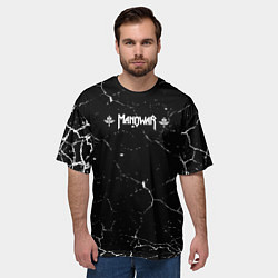Футболка оверсайз мужская Manowar трещины, цвет: 3D-принт — фото 2