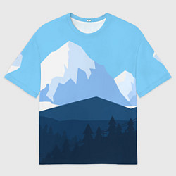 Футболка оверсайз мужская Горы, лес, канатная дорога, цвет: 3D-принт