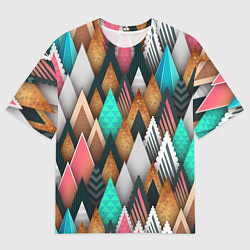 Мужская футболка оверсайз Абстрактный цветной лес