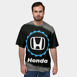 Футболка оверсайз мужская Honda в стиле Top Gear со следами шин на фоне, цвет: 3D-принт — фото 2