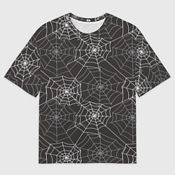 Мужская футболка оверсайз Паутинка паттерн