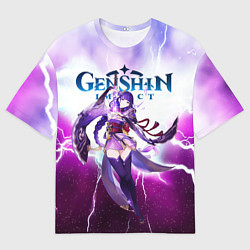 Футболка оверсайз мужская Райден Сёгун Raiden Shogun Genshin impact, цвет: 3D-принт