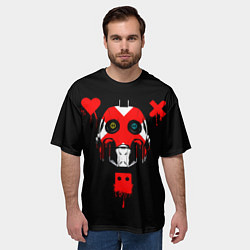 Футболка оверсайз мужская Love death and robots белый робот c крестом на лиц, цвет: 3D-принт — фото 2