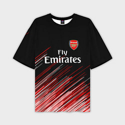 Футболка оверсайз мужская Arsenal полосы, цвет: 3D-принт