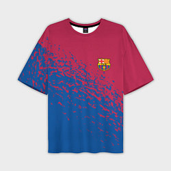 Футболка оверсайз мужская Barcelona маленькое лого, цвет: 3D-принт