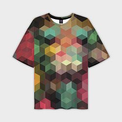 Мужская футболка оверсайз Разноцветный геометрический узор 3D