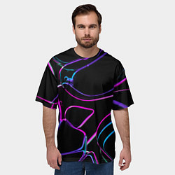 Футболка оверсайз мужская Неоновые линзы во тьме - Фиолетовый, цвет: 3D-принт — фото 2