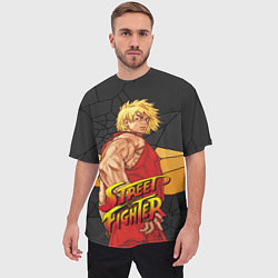 Футболка оверсайз мужская Кен Мастерс - Street Fighter, цвет: 3D-принт — фото 2