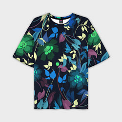 Футболка оверсайз мужская Color summer night Floral pattern, цвет: 3D-принт