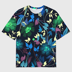 Футболка оверсайз мужская Color summer night Floral pattern, цвет: 3D-принт