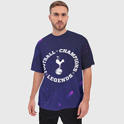 Футболка оверсайз мужская Символ Tottenham и круглая надпись Football Legend, цвет: 3D-принт — фото 2