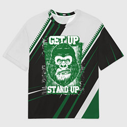 Футболка оверсайз мужская Голова злой гориллы, цвет: 3D-принт