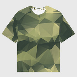 Футболка оверсайз мужская 3д полигоны - камуфляж, цвет: 3D-принт